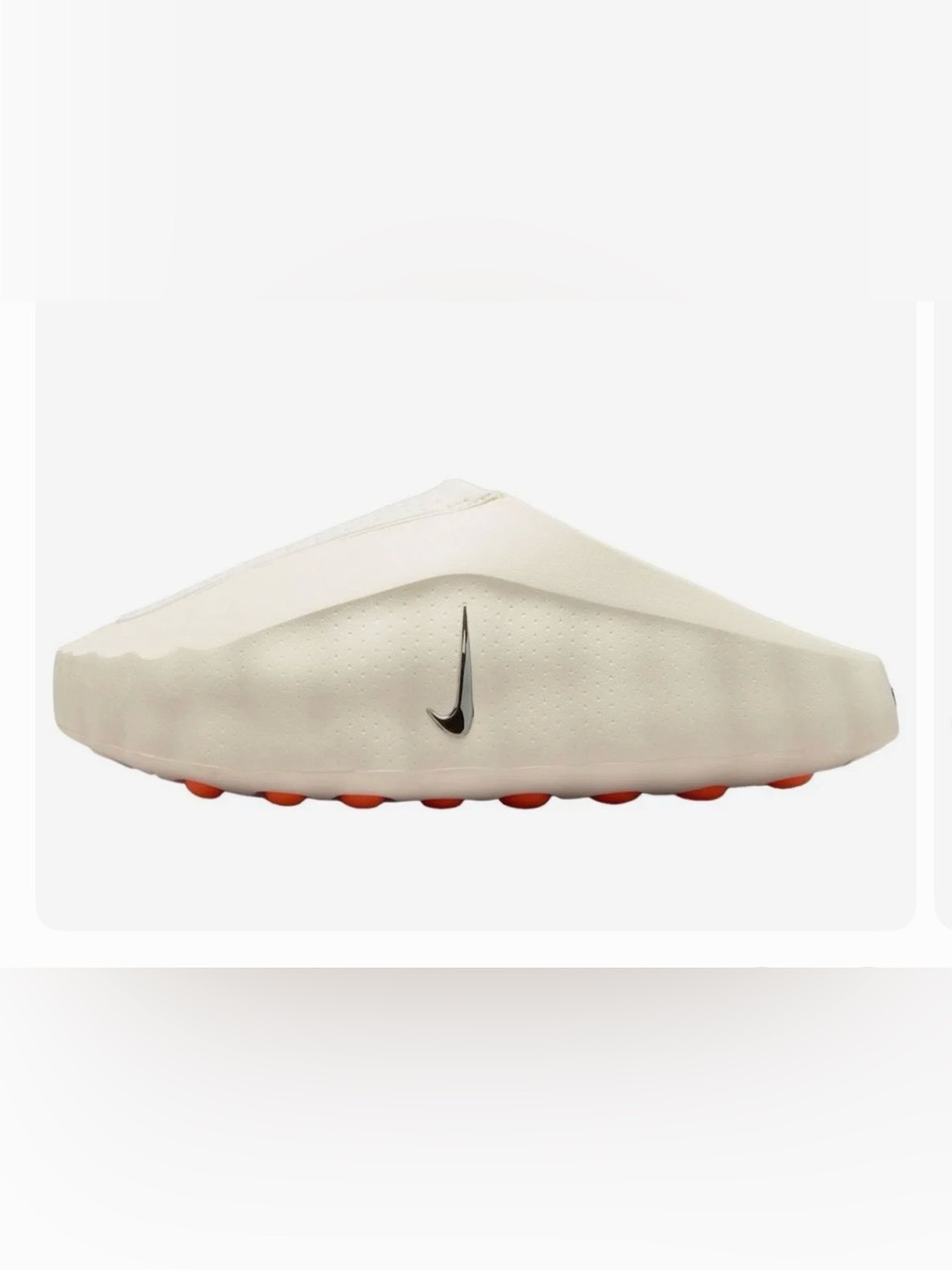 Nike White Slide with Orange Outsole Accents